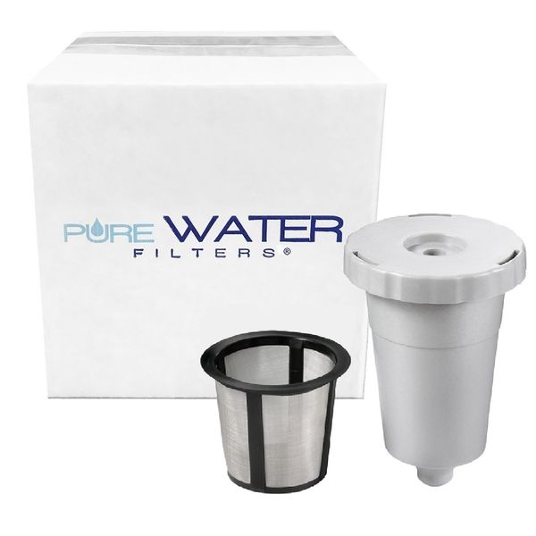 PureWater Filters My Cup Replacement Accessory Coffee Filter Capsule Set with mesh basket for Single Serve Pod Brewer Models B30 B31 B40 B50 B60 B70