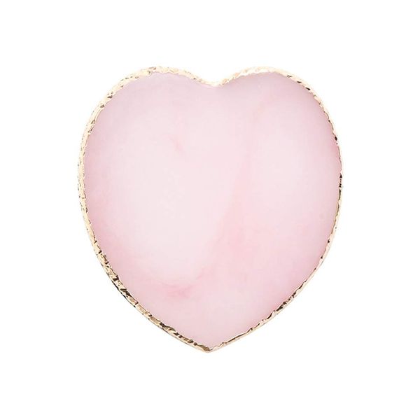 SUKPSY Resin Nail Art Plate Palette,Makeup Palettes,Gel Polish Color Mixing Plate Drawing Painting Color Palette,Golden Edge Heart Shaped Nail Art Display Holder