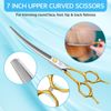 Dog Grooming Scissors,Curved Thinning Shears Curved Chunkers Shears with Safe...
