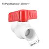 sourcing map PVC Ball Valve Supply Pipe Knob Threaded Ends 1" Inner Hole Diameter Red White