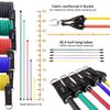 TheFitLife Exercise Resistance Bands with Handles - 5 Fitness Workout Bands Stackable up to 110/150 lbs, Training Tubes with Large Handles, Ankle Straps, Door Anchor Attachment, Carry Bag (150 LBS)