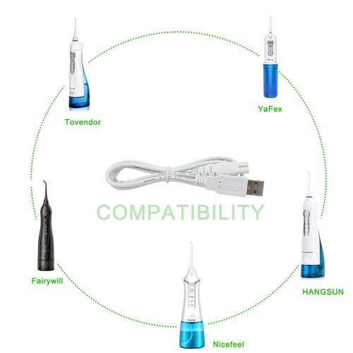 Water Flosser Charger Replacement for Hangsun, Nicwell, Nicefeel Oral Irrigator, USB Charging Cable Cable (White)