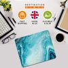 Blue Gold Marble Effect Mouse Mat Pad - Paint Art Artist Gift Computer #13254