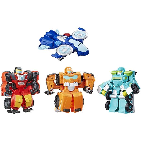 Playskool Heroes Transformers Rescue Bots Academy Team Pack, 4 Collectible 4.5-inch Converting Action Figures, Toys for Kids Ages 3 and Up