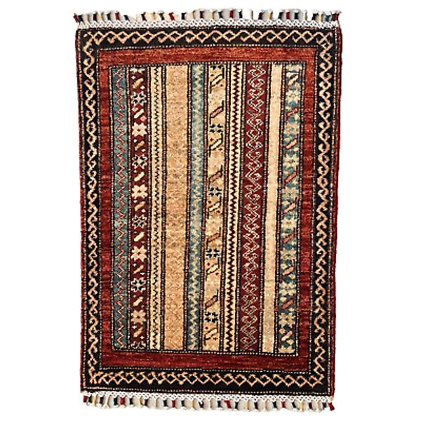 92 x 59 cm | Vintage Handmade Afghan Carpet Door Mat Small Oriental Wool Rug