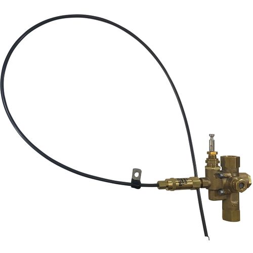 1/2" NPT Combination Pilot, Unloader, Check Valve plus Throttle Control Cable for 6.5HP Gas air Compressors and Below (095-125 PSI, 24" Throttle Control Cable & Unloader Valve)