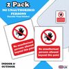 2-Pack - No unauthorised persons allowed beyond this point Vinyl Stickers - 110mm x 90mm