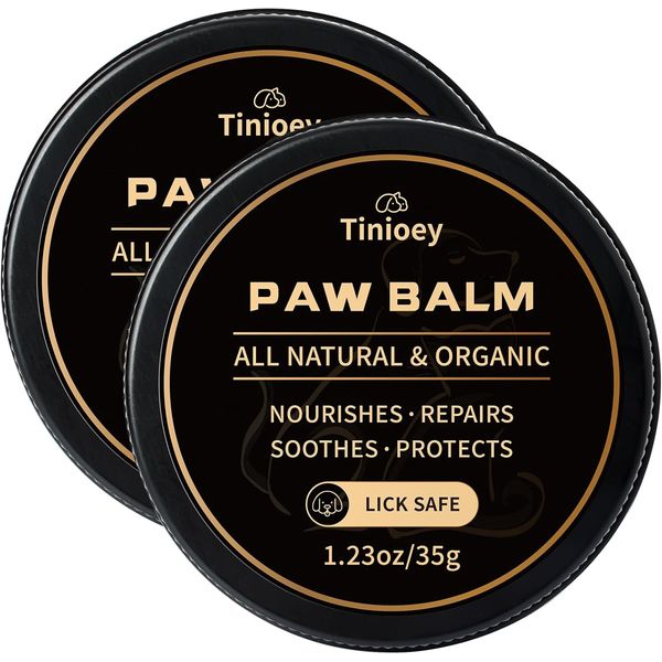 All-Natural Lick Safe Dog Paw Balm for Dogs & Cats | 2 Pack 2 Pack, Black