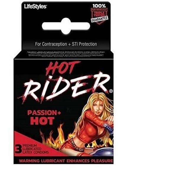 Lifestyles Hot Rider 3 Pack - Hot Passion Lubricated Condoms