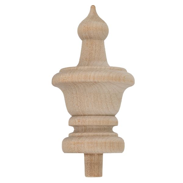 Turned Birch Wooden Finial | 3 1/2 Height | Unfinished Wood Finials for Crafts, Decorative Finials for Birdhouse, Grandfather Clock, Curtain Rod, Rocking Chair, Bed Post | UA-99-BWF