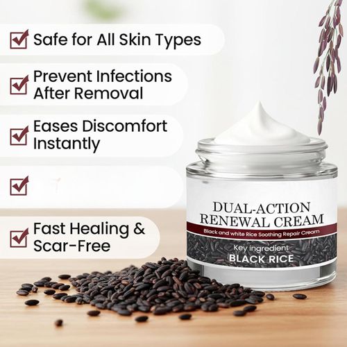 KeraErase Dual-Action Renewal Cream, Dual Action Skin Renewal Cream with Black Rice - Herbal Care for Smoothing Rough Skin & Regeneration - Suitable for Sensitive Skin (50G)