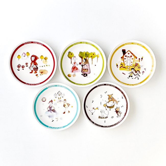 Mino Sarara Dinnerware Set, Grimm Fairy Tale Plate Set of 5