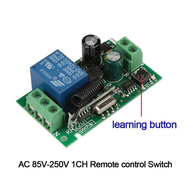 433MHz AC 220 6 Channel Wireless Remote Control Switch Learning Code Module  Controller