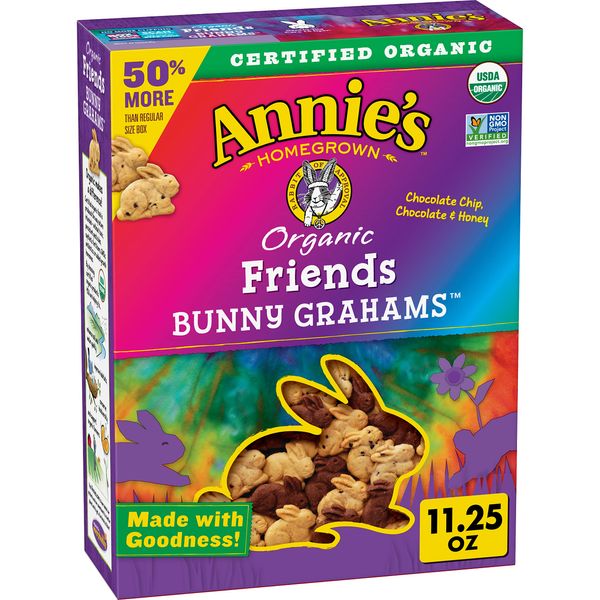 Annie's Organic Friends Bunny Graham Snacks, Chocolate Chip, Chocolate & Honey, 11.25 oz.