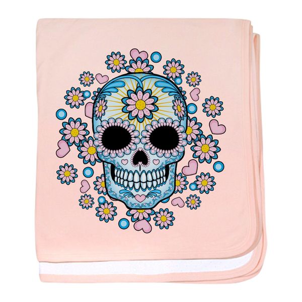 CafePress Colorful Sugar Skull Baby Blanket, Super Soft Newborn Swaddle