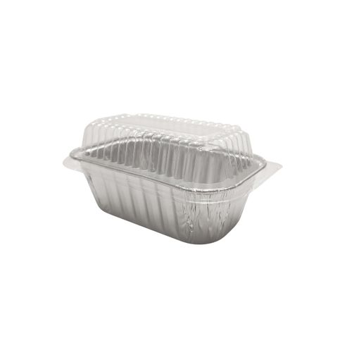 KitchenDance Disposable 1 Lb Mini Loaf Pan with Clear Lid - 15 Ounces Aluminum Foil Mini Loaf Baking Pan with High Dome Lid, Aluminum Foil Pans for Baking, Cooking, and Storing 25 count