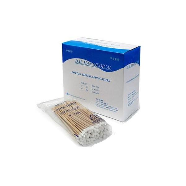 Daehanwijae Cotton Swab (6 inches) 1 bag 100 pieces 1 box 10 bags for hospital use