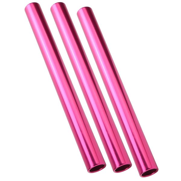 Sunfany Relay Race Baton, 3 Pcs Aluminum Alloy Track and Field Relay Baton Sports Relay Racing Baton Sports Game Props (Pink)