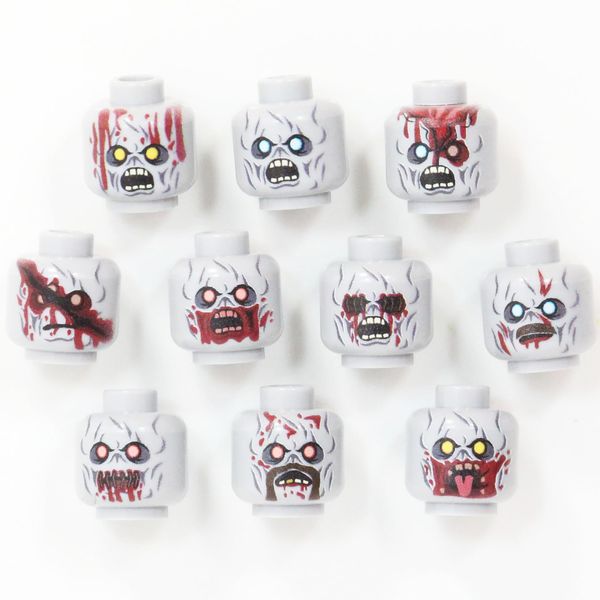 BrickTactical World War Zombie Head Pack for Minifigs