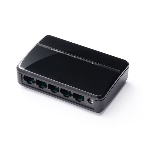 Sanwa Direct 500-SWH005 Switching Hub, 5 Ports, Silent, Supports Both Straight and Cross Cables, Automatic Switching of Transmission Speeds, Wall Mountable