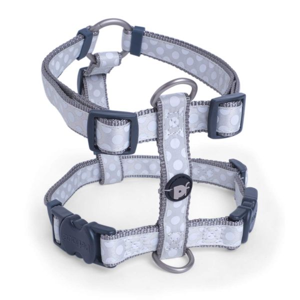 Petface Dog Harness, Tonal Dots, Medium, Light Grey