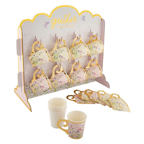 Let’s Partea Teacup Stand with Cups – 17 Pieces