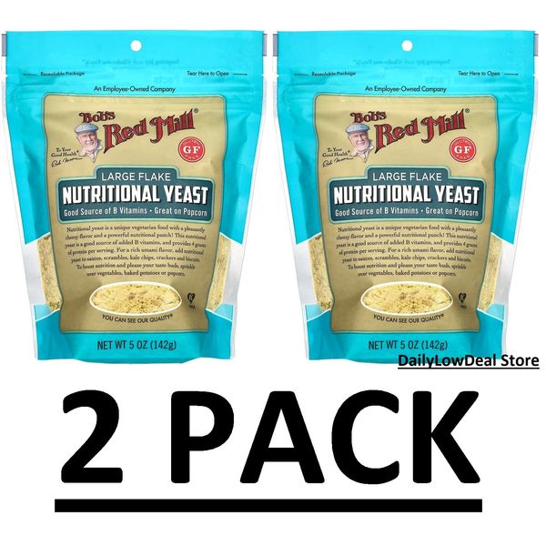 2 PACK - Bob's Red Mill Large Flake Nutritional Yeast - 5 oz (Total 10 oz)