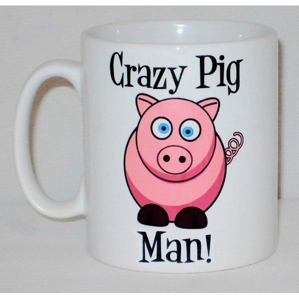 Crazy Pig Man Ceramic Mug Great Novelty Gift