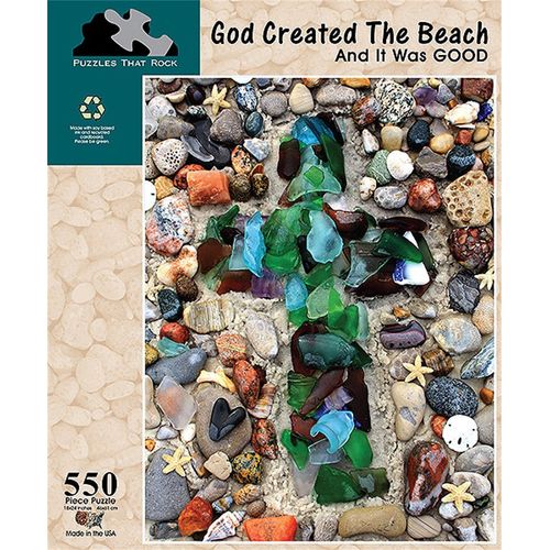 God Created The Beach and It was Good, Weathered Wonders 550 Piece Adult Puzzle