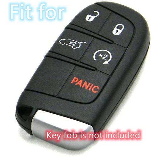 UOKEY TPU Smart Full Key Fob Cover Case Compatible with Jeep Grand Cherokee Dodge Challenger Charger Dart Durango Journey Chrysler 300.Part Number:M3N-40821302(5 Buttons)