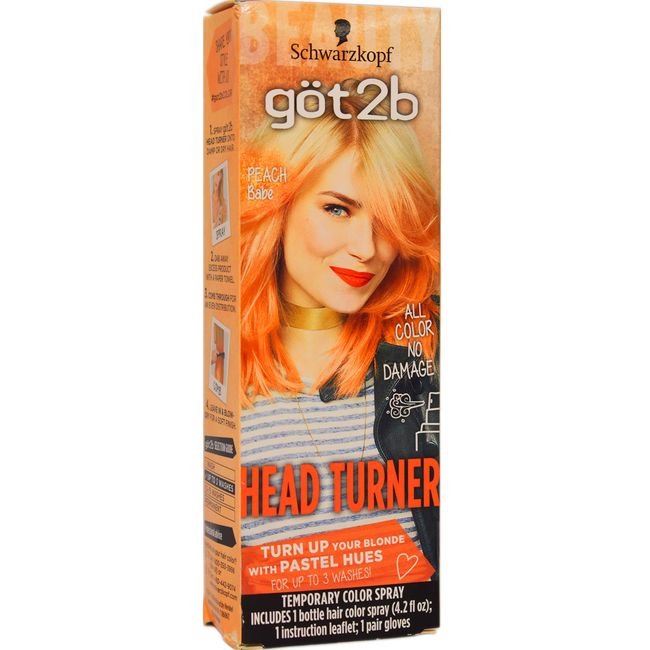 Got2b Color Headturner Temporary Color Spray - Peach Babe - 4.2floz