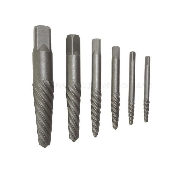 JC Performance USA Broken Bolt Screw Remover Extractor Kit Ez Easy Outs Stud Reverse Thread Machinist Tools (6 PC)