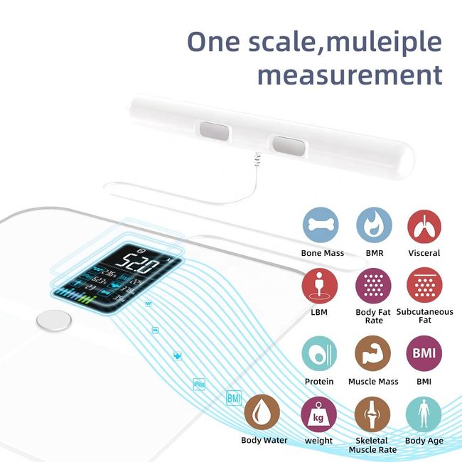 New 8-Electrode Body Fat Scale For Fitness Measurement, Body Fat, Body  Water, Muscle Mass, BMI Intelligent Home Weight Scale - AliExpress