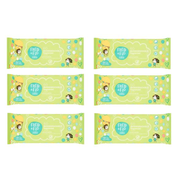 6X Fred & Flo Kind & Gentle Fragranced Wipes 60 Pack