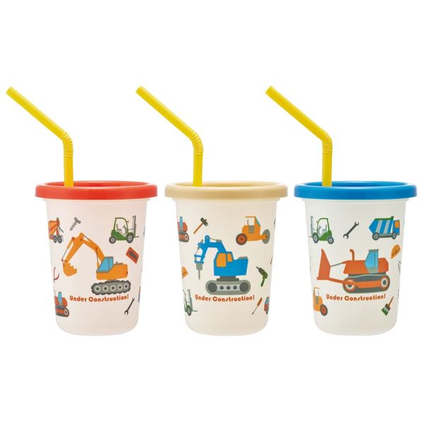 Skater SIH2ST-A Tumbler with Straw, 8.1 fl oz (230 ml), 3 Pieces, Made in Japan