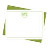 Monogram Note Cards with Envelopes, Personalized Stationery Set, Pack of 12 Flat Notecards