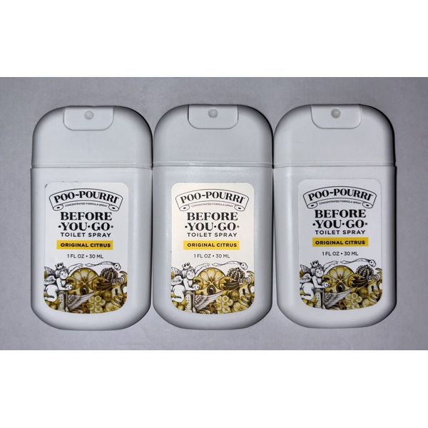 Poo-Pourri Before You Go Pocket Toilet  Spray, Original Citrus 1 oz Lot Of 3