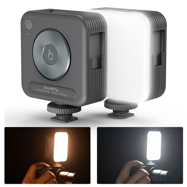 SMALLRIG P96 Mini LED Videoleuchte, 96 LED-Perlen mit Inbegriffen Cold Shoe, 1100Lux@0,3m, 103g, Tragbare Kamera Licht mit 2200mAh-Akku, 2700K–6500K, CRI 95+, Innovative Drehtellersteuerung - 3286B