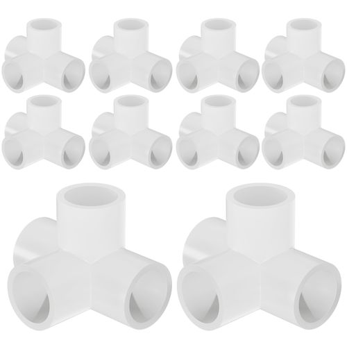 1" 90 Degree PVC 4 Way Tee Fitting, 10 Pcs Pipe Connectors, Schedule 40 Furniture Grade PVC Tee Corner for DIY Frames and Structures