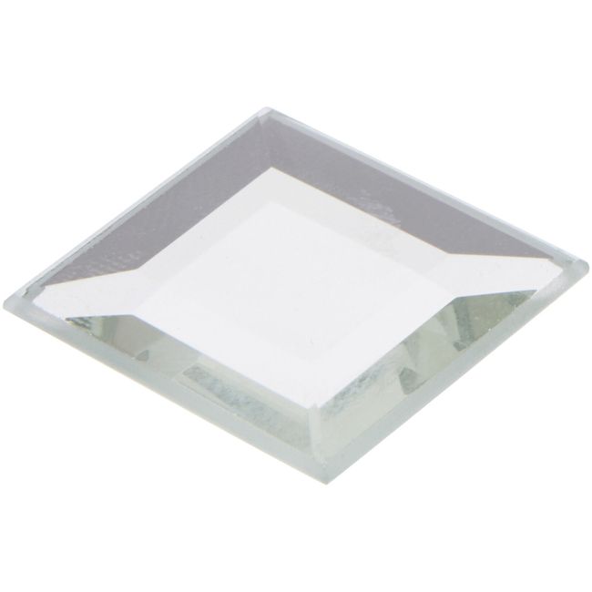 Plymor Square 3mm Beveled Glass Mirror, 1 inch x 1 inch (Pack of 2)