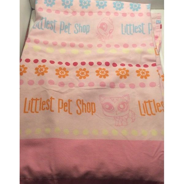 Littlest Pet Shop LPS Twin Flat Bed Sheet & Pillowcase Bedding