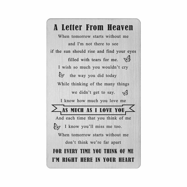 FALOGI Letter from Heaven Prayer Cards, Memorial Gifts for Men Women