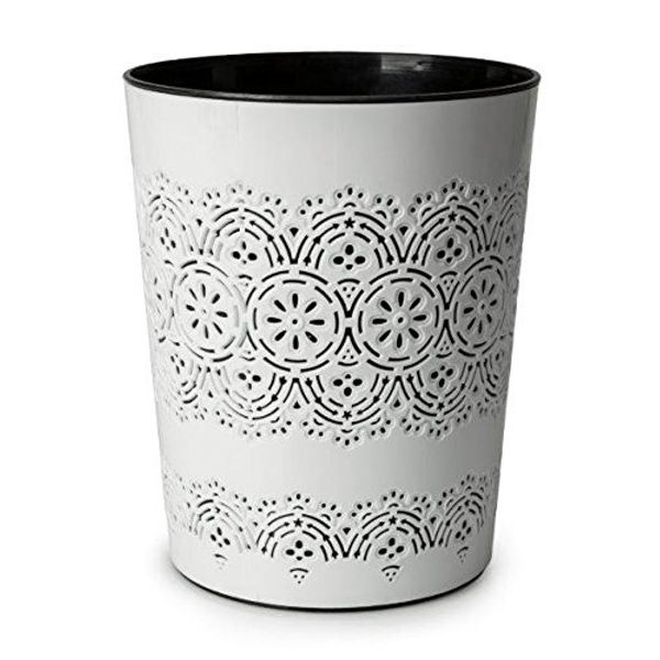 Blue Canyon Flora Rubbish Bin White