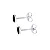 Elli Women's 925 Sterling Silver Black and Silver Basic Round Circle Earstuds