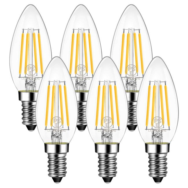 LVWIT LED Bulbs Chandelier Bulbs, E12 Base, 40W Equivalent, 470LM, 12mm Base Diameter, C35 Filament Bulb, LED 4.5W, Energy Saving, Candelabra Bulb, 2700K Light Bulb, Wide Light Distribution, Clear