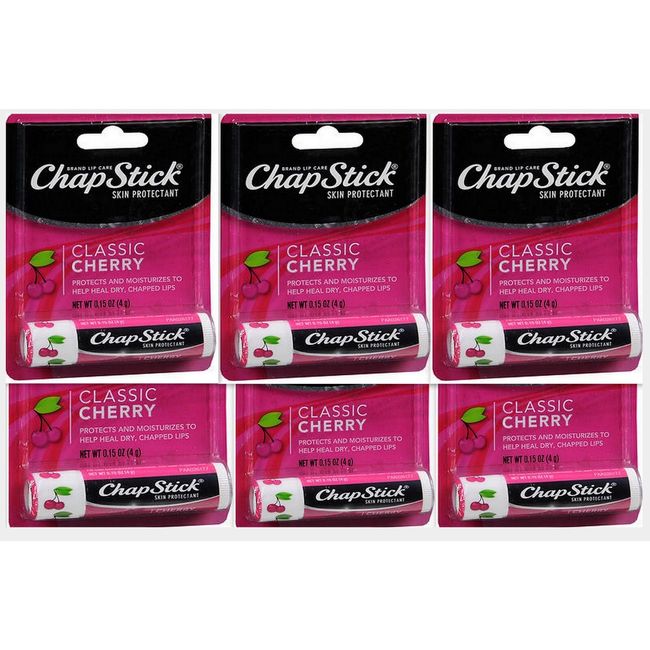 ChapStick Lip Balm Classic CHERRY Carded ( 6 pack ) /