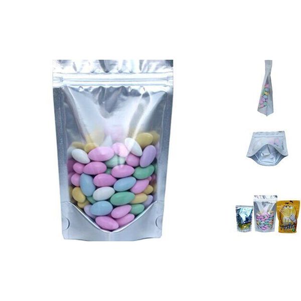 5"x8" Airtight Zipper Stand Up Pouch Bag - Clear Front Aluminum Foil Back 100