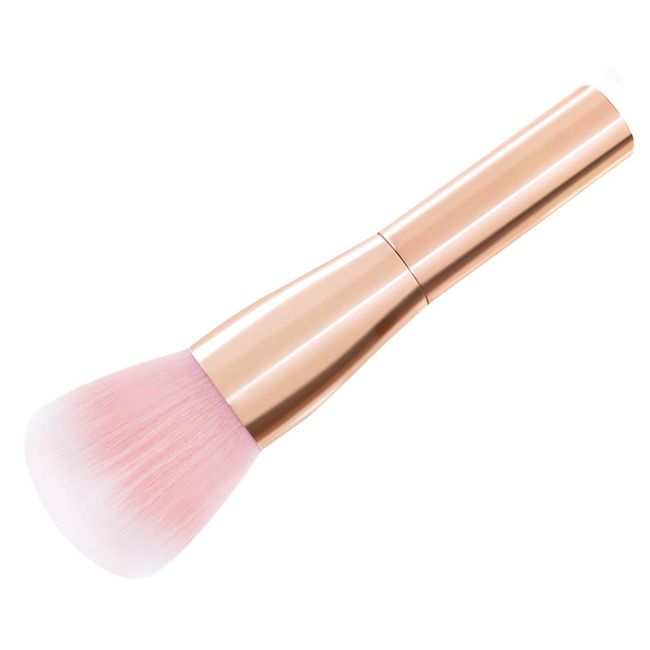 TRIXES Powder Brush - Blusher Blush -Professional Cosmetic Make Up Brush - Beauty Blender - Flawless Full Coverage - for Face Cheeks & Jawline - Rose Gold