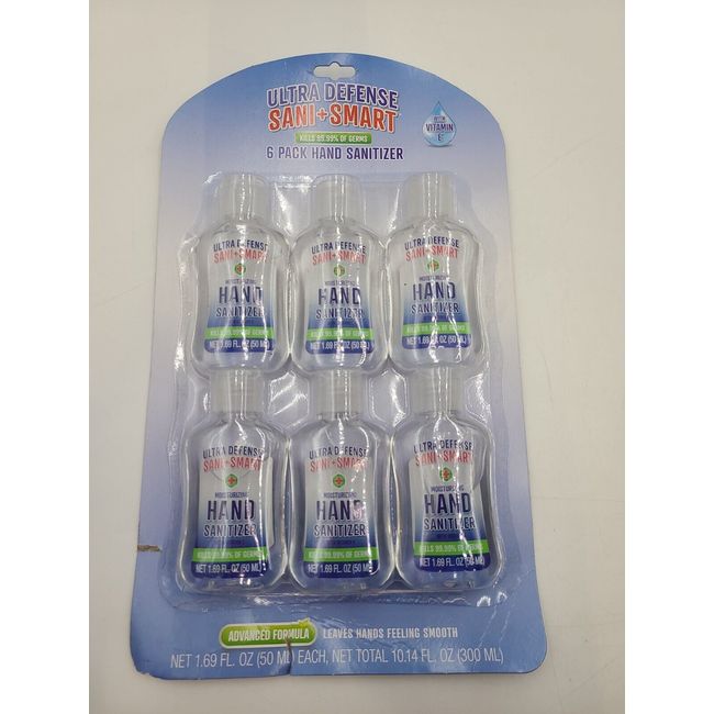 6 PACK Hand Sanitizer Travel Size Vitamin E 69% USA SELLER