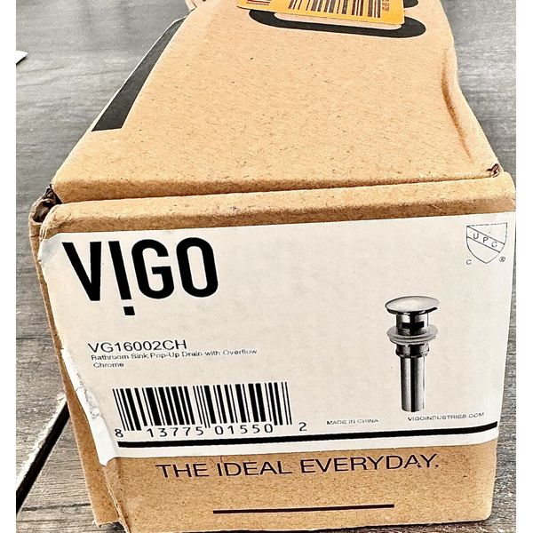 New Vigo VG16002CH Bathroom Sink Pop Up Drain Stopper with Overflow in Chrome